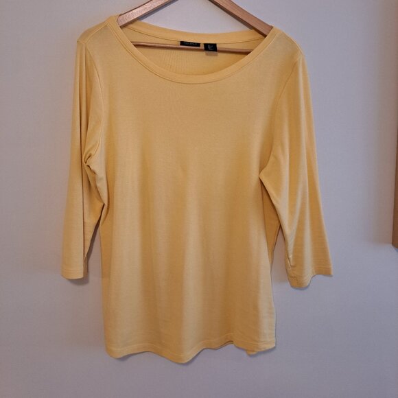 Jones & Co Jones New York  Yellow 3/4 length sleeve top - Picture 1 of 3